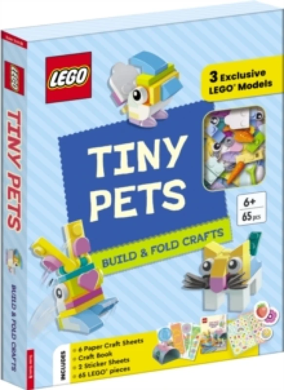 Image of LEGO Books. Tiny Pets: Build and Fold Crafts (with 3 exclusive models, 65 pieces, craft book, craft sheets and stickers) Hardback