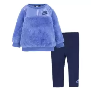 Image of Nike Sherpa Crew Sweater Set Baby Girls - Blue