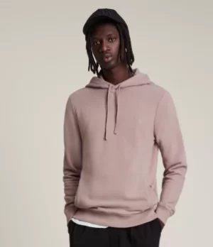 Image of AllSaints Mens Raven Pullover Hoodie, Light Purple, Size: M