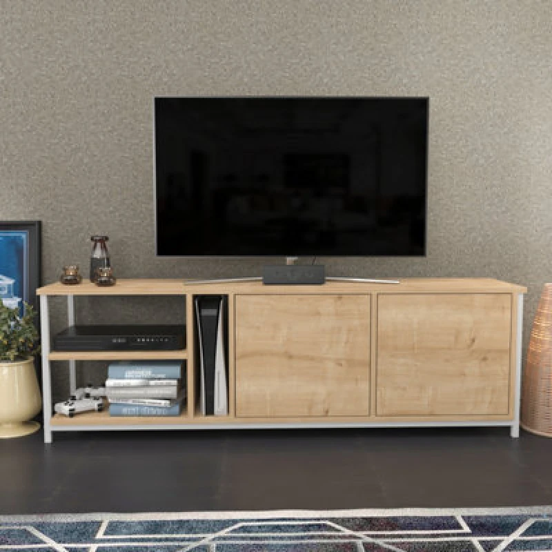 Image of Decorotika Primrose TV Stand TV Unit for TV's up to 72" Light Oak