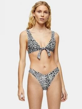 Image of Topshop Animal Print High Leg Bikini Pants - Monochrome