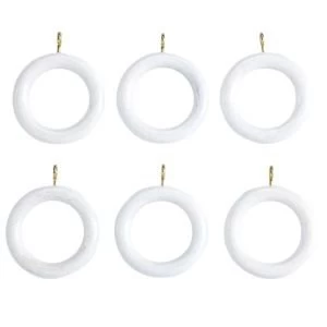 Image of Colours Modern White Wood Curtain ring Dia28mm