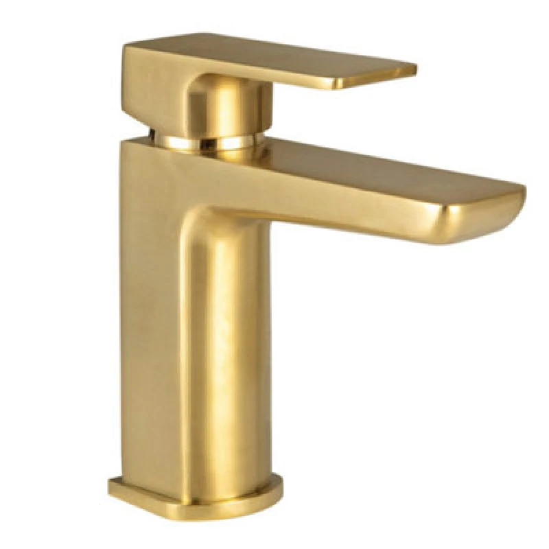 Image of Harrison Bathrooms Brushed Brass Gold Muro Mono Basin Mixer Tap T71