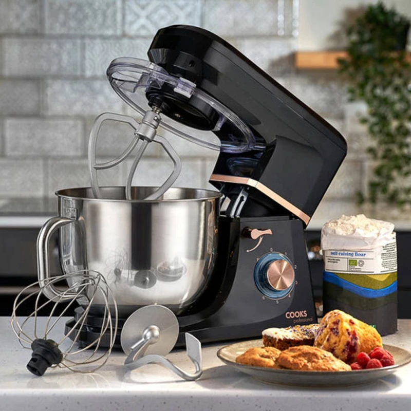 Image of Cooks Professional Stand Mixer 1200W with 6 Speeds, Pulse Function, 7L Mixing Bowl in Rose Gold Rose Gold Unisex