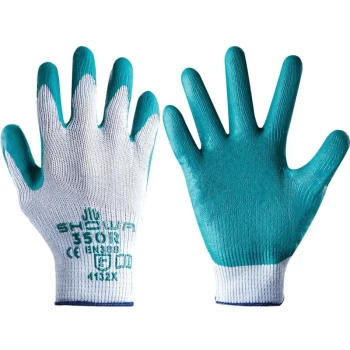 Image of Nitrile Coated Grip Gloves, Grey/Green, Size 7 - Showa