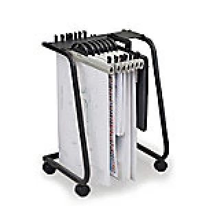 Image of Arnos Filing Trolley Hang-A-Plan Black 435 x 410 x 650 mm