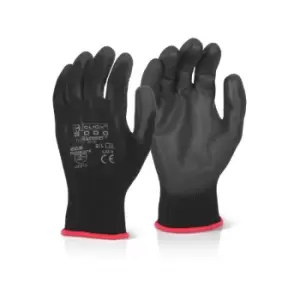 Image of PU COATED GLOVE BLACK SMALL - Black - Black - Click