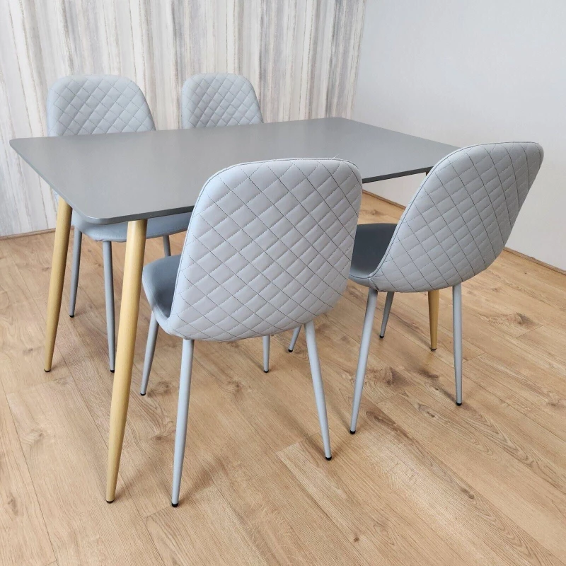 Image of KOSY KOALA KOSY KOALA Dining Table Set with 4 Chairs Dining Room and Kitchen table set of 4 in Grey Grey One Size Unisex 5060711586373