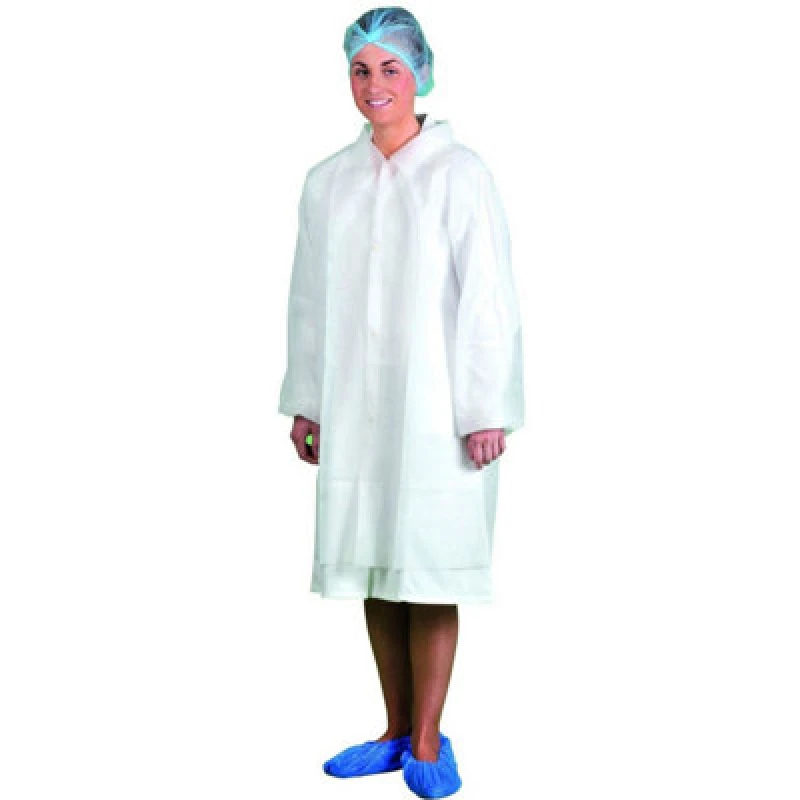 Image of Portwest PP Disposable Food Industry Visitors Coat D118WHRM Colour: White