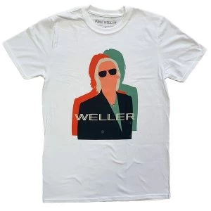 Image of Paul Weller - Illustration Offset Unisex Medium T-Shirt - White