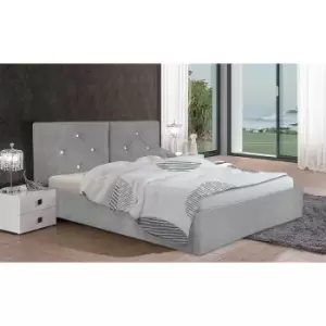 Image of Envisage Trade - Cubana Upholstered Beds - Plush Velvet, Small Double Size Frame, Silver - Silver