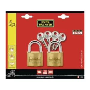 Image of Vorhangschloss-Set Quadro 222 30 Bugel-S.5mm Bugel-H.16mm BURG-WÄCHTER