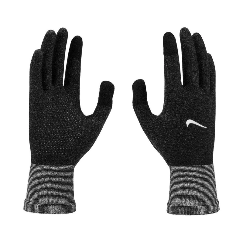 Image of Nike Mens Lightweight Knitted Running Gloves in Black Size: Small Black Male S