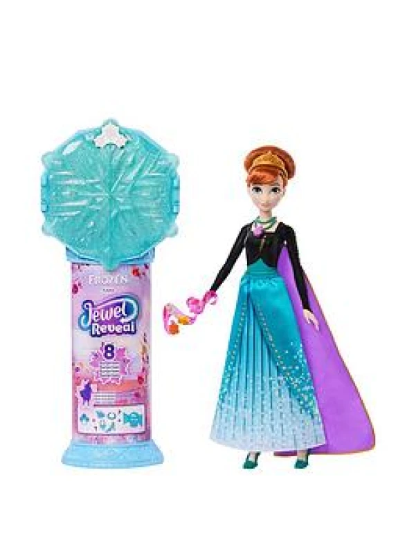 Image of Disney Frozen Jewel Reveal Anna Fashion Doll w/ 8 Surprises Including Gem Box & 10 Accessories