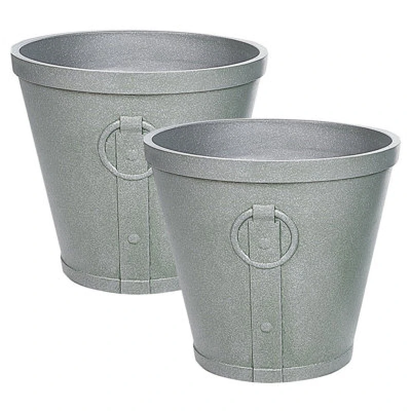 Image of Beliani Rustic Plant Pot Vari 41cm Grey