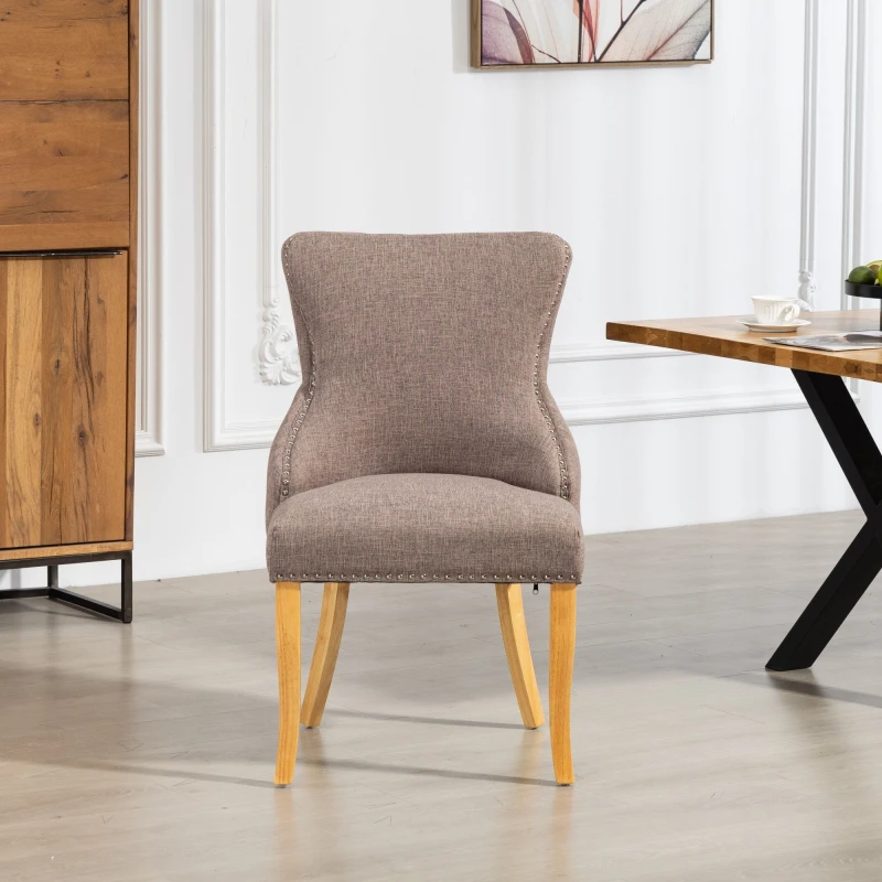 Image of Artemis Home Olivola Fabric Dining Chairs - Set of 2 in Dark Brown Size: 2 Pack Dark Brown Unisex 2 Pack