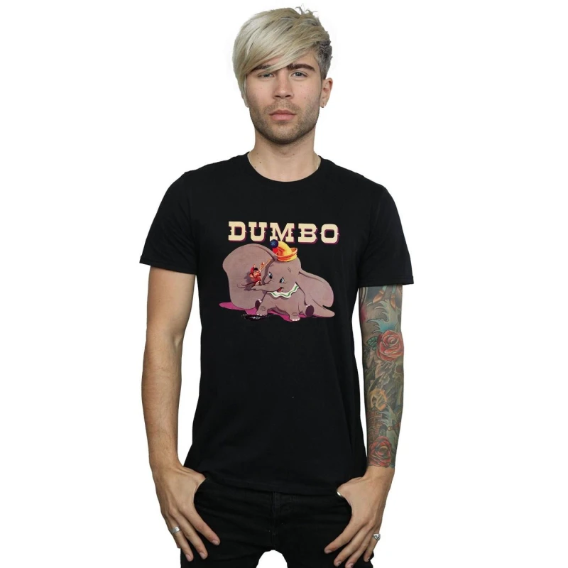 Image of Disney Men Dumbo Timothy's Trombone T-Shirt in Black Size: Small Black S Male 5057955967716