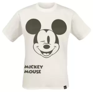 Image of Mickey Mouse Recovered - Disney - Mickey Mouse Wink Face T-Shirt off white