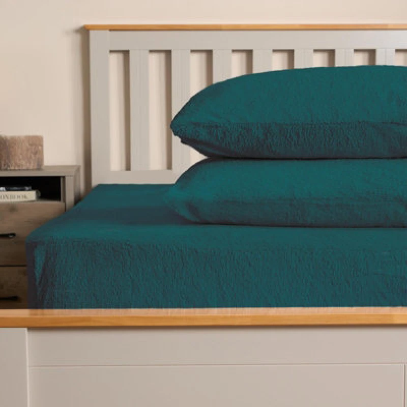 Image of OHS OHS Teddy Fleece Thermal Fitted Bed Sheet in Teal Size: Single Fitted Teal Single Fitted Unisex 5027434223695