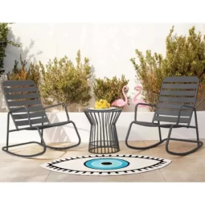 Image of Roberta Mid Century Rocker 3 Piece Set, Charcoal