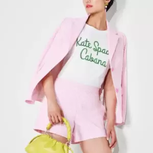 Image of Kate Spade New York Womens Logo Cabana T-Shirt - Fresh White - M