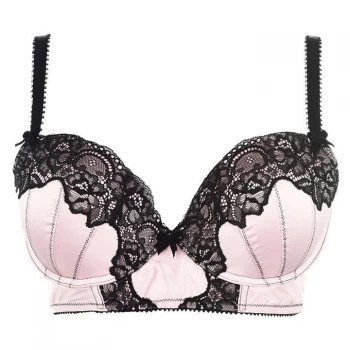 Image of Ann Summers Avah Long Line Plunge Bra - NUDE/BLACK