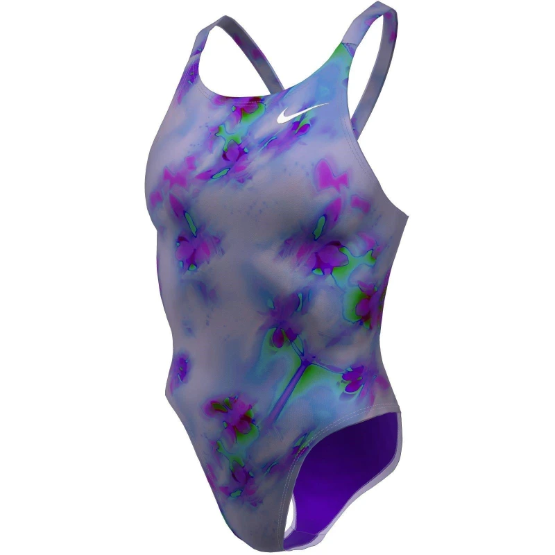 Image of Nike Hydrastrong Multi Print Fastback One Piece Court Purple female 12 (M)