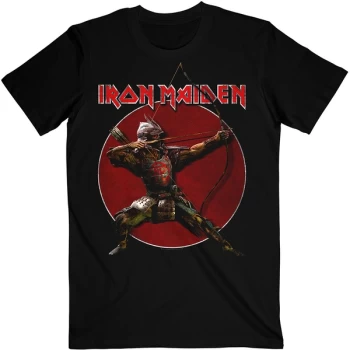 Image of Iron Maiden - Senjutsu Eddie Archer Red Circle Unisex Medium T-Shirt - Black