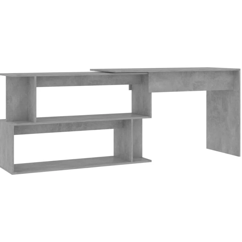 Image of VIDAXL Corner Desk Concrete Grey 200x50x76cm Engineered Wood Vidaxl 8719883816883