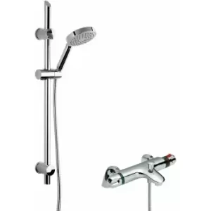 Image of Nuie - Reef Thermostatic Bath Shower Mixer with Slim Single Function Slider Rail Kit - Chrome