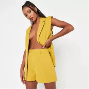 Image of Missguided Basic Tailored Shorts - Yellow