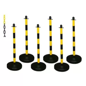Image of Barrier Kits - 6 Posts, 8mm Chain, Concrete base, Red & White
