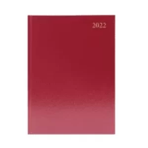 Image of Desk Diary Week To View A4 Burgundy 2022 KFA43BG22