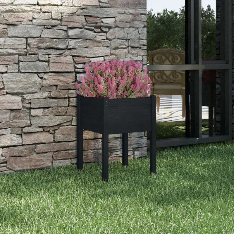 Image of VIDAXL Garden Planter Black 50x50x70cm Solid Pinewood Vidaxl 8720286815380