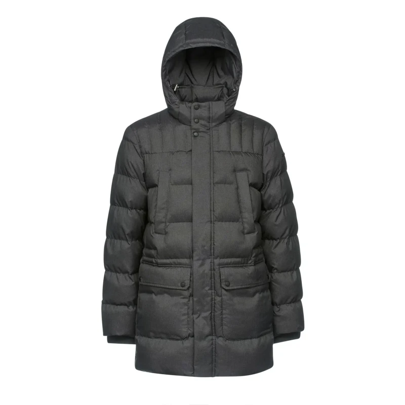 Image of Geox Geox's Sanford Long Hooded Puffer Gris Male 58