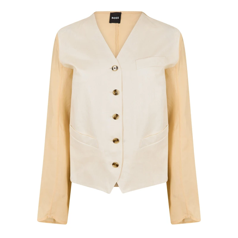 Image of Boss Womens Jaleo Formal Jacket Open Yellow female 4 (XXS)