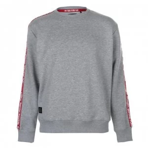 Image of Alpha Industries Remove Before Flight Tape Sweater - Grey Heather