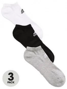 Image of Adidas Cushion Low Socks (3 Pack) - Grey/Black/White