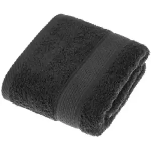 Image of HOMESCAPES Turkish Cotton Black Hand Towel - Black