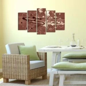 Image of 5ABSMDF-31 Multicolor Decorative MDF Painting (5 Pieces)