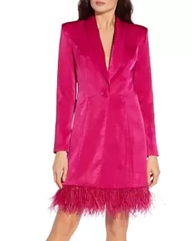 Image of Aidan by Aidan Mattox Feather Embellished Tuxedo Dress