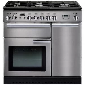 Image of Rangemaster 84340 90cm Professional Dual Fuel Range Cooker Stainless Steel