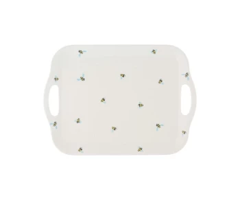 Image of Price & Kensington Sweet Bee Bamboo Tray Small, White