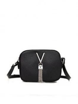 Image of Valentino By Mario Valentino Divina Tassel Trim Cross Body Bag - Black