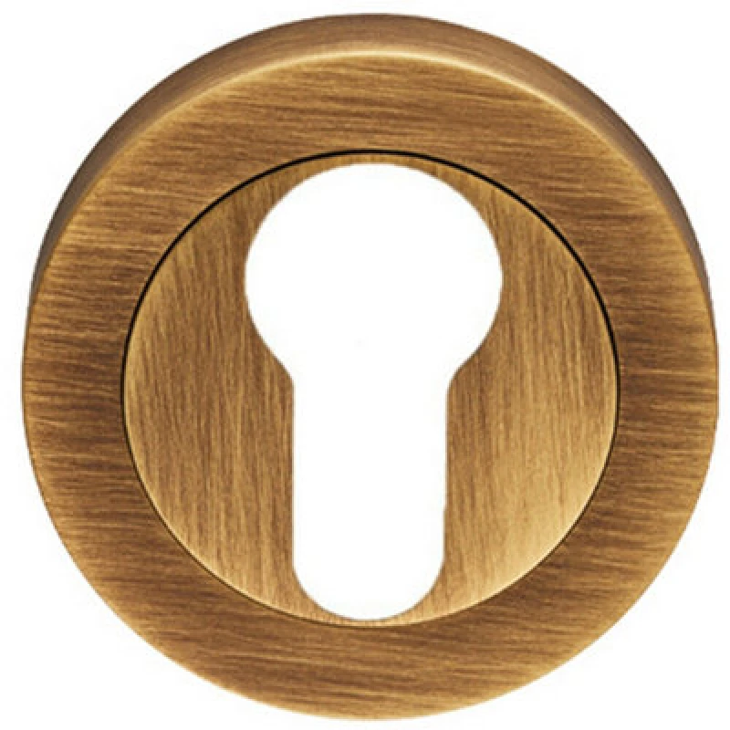Image of Loops 50mm Euro Profile Round Escutcheon Concealed Fix Antique Brass Keyhole Cover Metallics unisex