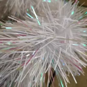 Image of 2m x 10cm Festive Tinsel Garland Christmas Tree Decoration Iridescent White