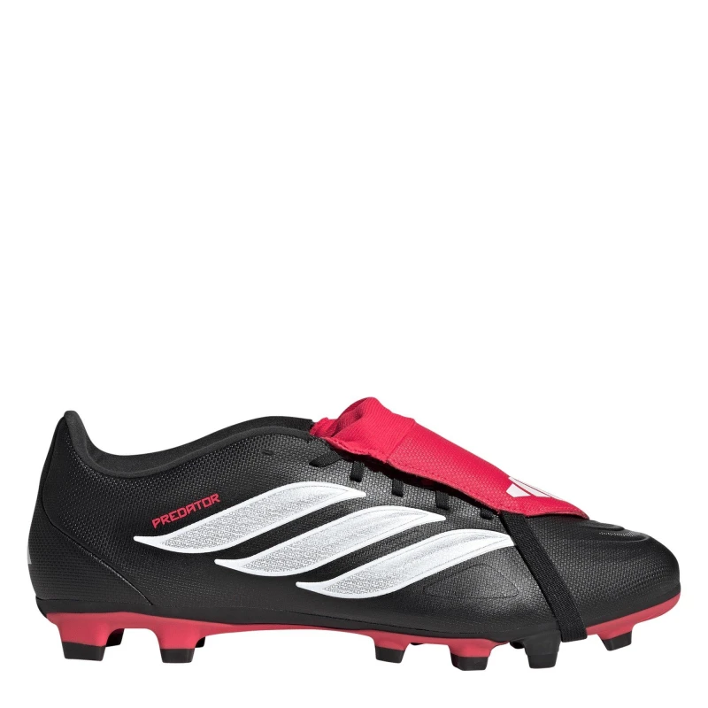 Image of adidas Mens adidas Predator Fold-Over Tongue Club Firm Ground Football Boots Black/Red male 6.5 (40)