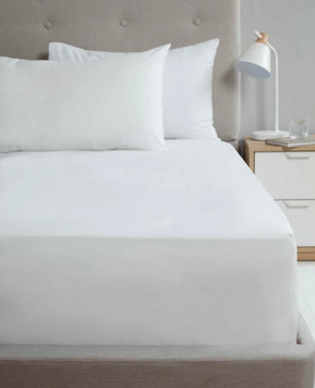 Image of Homespace Direct Ltd Flat Sheet 180Tc Percale White King Size Sheet Suitable For Deep Mattresses