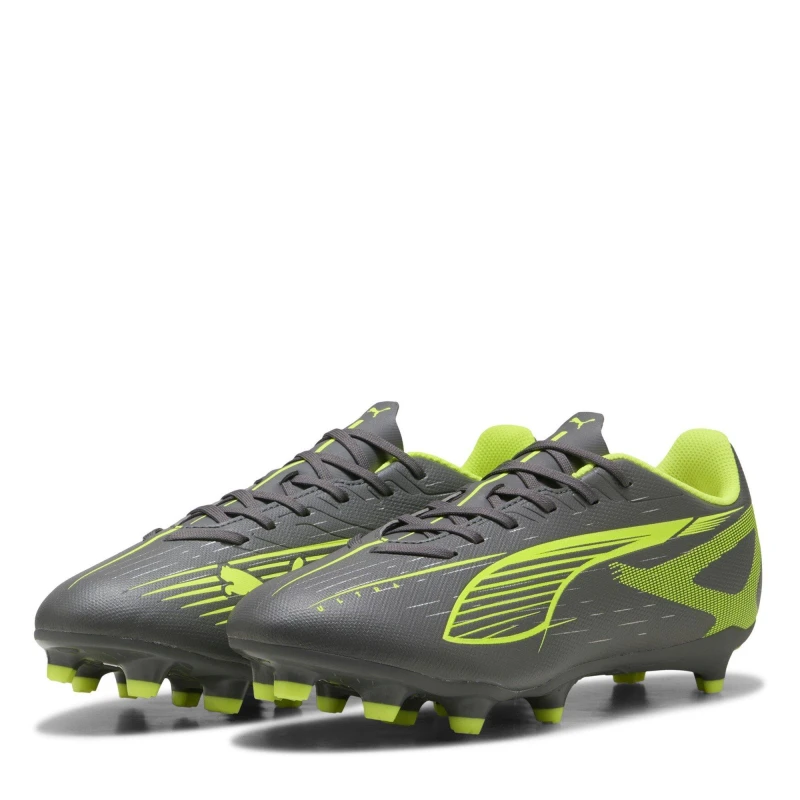 Image of Puma Mens PUMA Ultra 5 Play Firm Ground Football Boots Silver/Yellow male 8 (42)