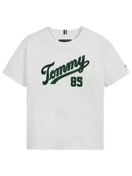 Image of Tommy Hilfiger Boys Th College 85 Tee - White, Size 12 Years